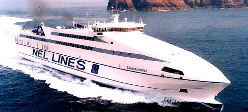 High Speed AEOLOS KENTERIS II -  From Piraeus to Syros, Tinos, Mykonos, Paros, Naxos, Lavrio, Kythnos, Amorgos and Back.